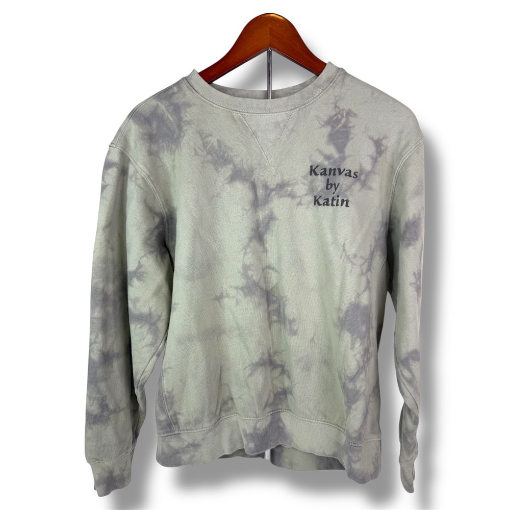 Katin Sweatshirt Men's Small Easy Does It Tie Dye Graphic Pullover Green